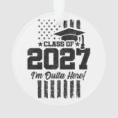 アメリカ国旗 卒業 2027年 シニアクラス オーナメント (裏面)