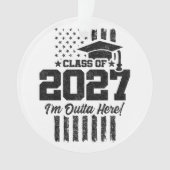 アメリカ国旗 卒業 2027年 シニアクラス オーナメント (正面)