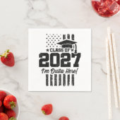 アメリカ国旗 卒業 2027年 シニアクラス スタンダードカクテルナプキン (インサイチュ)