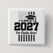 アメリカ国旗 卒業 2027年 シニアクラス 缶バッジ (正面)