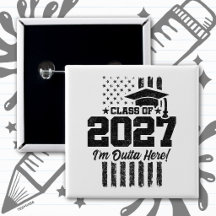 アメリカ国旗 卒業 2027年 シニアクラス