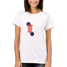 アメリカ国旗 女性用愛国Tシャツ 独立記念日 