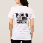 アメリカ国旗 女性用 白 ホワイト Tri-Blend トライブレンドTシャツ (裏面)
