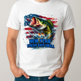 アメリカ国旗 少年は釣りがしたい Tシャツ