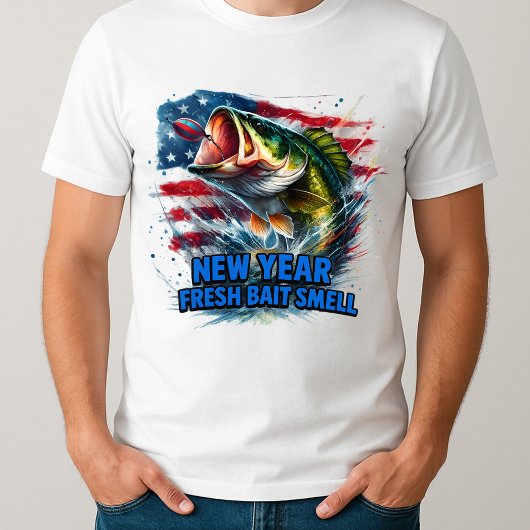 アメリカ国旗 少年は釣りがしたい Tシャツ