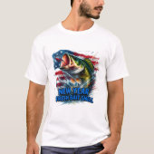 アメリカ国旗 少年は釣りがしたい Tシャツ (正面)