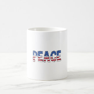 アメリカ国旗 平和 タイポグラフィー愛国心 コーヒーマグカップ