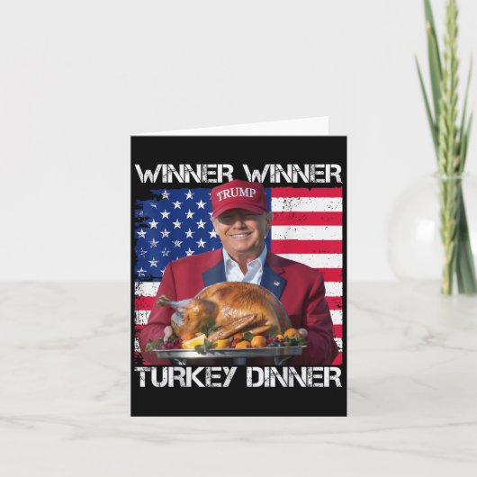 アメリカ国旗 当選 当選 七面鳥の食事 ユーモア トランプ 感 カード (正面)