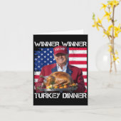 アメリカ国旗 当選 当選 七面鳥の食事 ユーモア トランプ 感 カード (黄色い花)