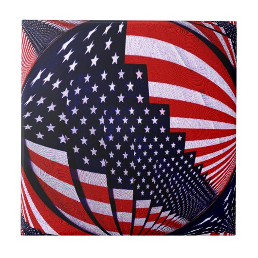 アメリカ国旗 – 愛を広める_ タイル (正面)