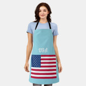 アメリカ国旗 愛国パーティー  エプロン (着用した状態)