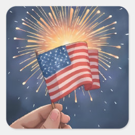 アメリカ国旗 愛国パーティー スクエアシール