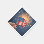 アメリカ国旗 愛国パーティー スタンダードカクテルナプキン (角)
