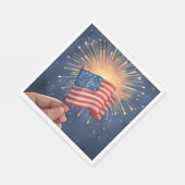 アメリカ国旗 愛国パーティー スタンダードランチョンナプキン (角)