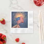 アメリカ国旗 愛国パーティー 縁ありカクテルナプキン (インサイチュ)