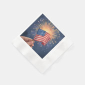 アメリカ国旗 愛国パーティー 縁ありカクテルナプキン (角)