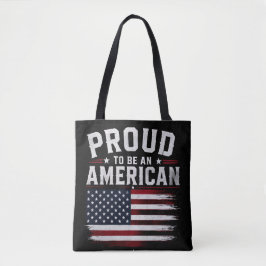 アメリカ国旗 愛国心あふれるデザイン Proud To Be An American トートバッグ