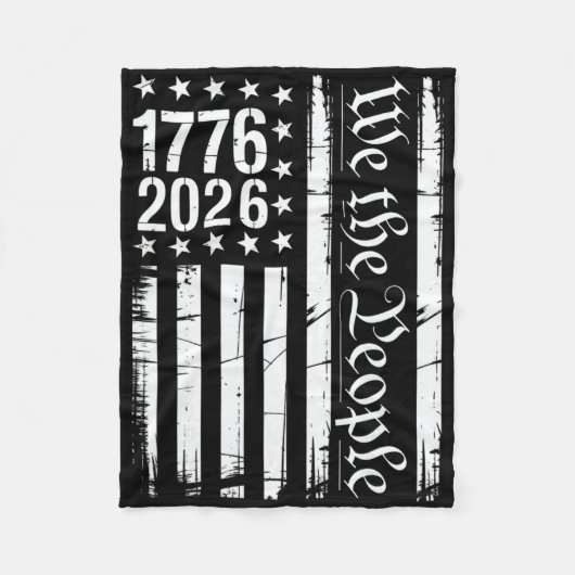 アメリカ国旗 愛国心 歴史 1776 2026 250周年記念 フリースブランケット (正面)