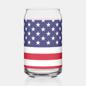 アメリカ国旗 愛国心 赤 白 青 ガラス缶 (正面)