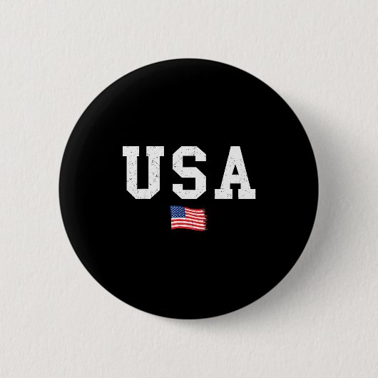 アメリカ国旗 愛国的なアメリカ国旗 7月4日 メンズ 缶バッジ (正面)