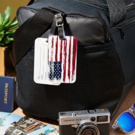 アメリカ国旗 愛国的なアメリカ 赤 白 青 ラゲッジタグ