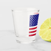 アメリカ国旗 愛国的なデザイン ショットグラス (左)