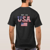 アメリカ国旗 愛国的なデザイン Tシャツ (裏面)