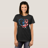 アメリカ国旗 愛国的な犬と猫の足あと 4th O Tシャツ (正面フル)