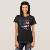 アメリカ国旗 愛国的な犬と猫の足あと - 4th tシャツ (正面フル)