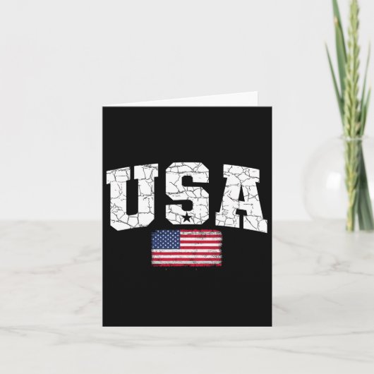 アメリカ国旗 愛国的な独立記念日 アメリカ 4th of July カード (正面)