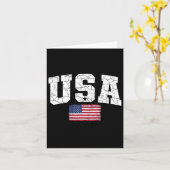 アメリカ国旗 愛国的な独立記念日 アメリカ 4th of July カード (黄色い花)