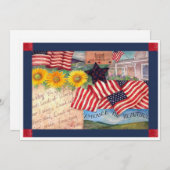 アメリカ国旗 愛国的な 招待状 (正面/裏面)