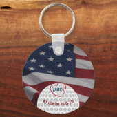 アメリカ国旗・愛国的ゴルファーの贈り物 キーホルダー (正面)