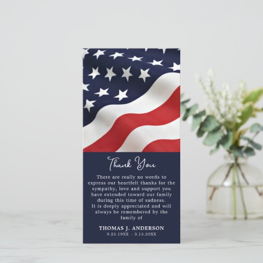 アメリカ国旗・愛国記念退役軍人葬儀 サンキューカード (スタンド正面)