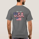 アメリカ国旗 愛国 デザイン Tシャツ (裏面)