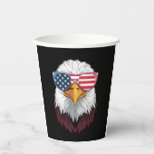 アメリカ国旗 愛国 ハクトウワシ 7月4日 紙コップ (正面)