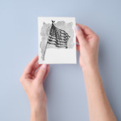 アメリカ国旗 愛国 レトロ アート チラシ (手)