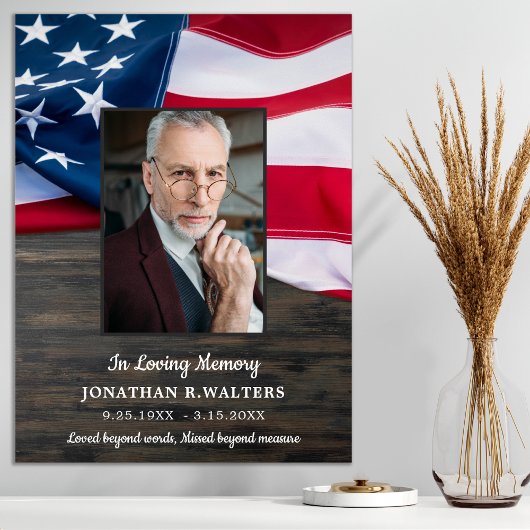 アメリカ国旗 愛国 追悼 写真 葬儀 ポスター