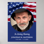アメリカ国旗 愛国 追悼 写真 葬儀 ポスター (正面)