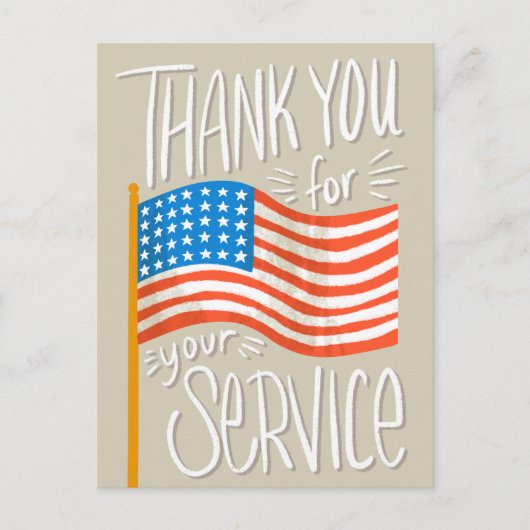 アメリカ国旗 感謝の気持ちを込めてあなたの尽力に感謝します ポストカード (正面)