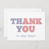 アメリカ国旗 感謝の気持ちを込めて シャワーや誕生日に ポストカード (正面/裏面)