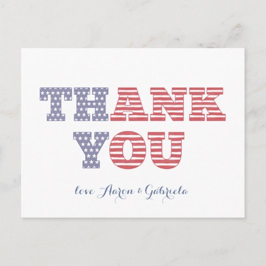 アメリカ国旗 感謝の気持ちを込めて シャワーや誕生日に ポストカード (正面)