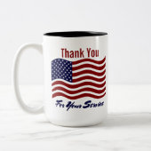 アメリカ国旗 感謝の言葉 コーヒーマグ ツートーンマグカップ (左)