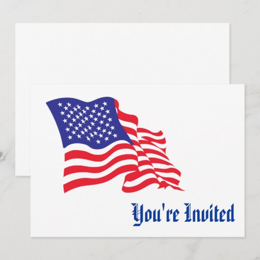 アメリカ国旗 招待状 (正面/裏面)
