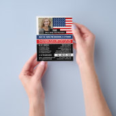 アメリカ国旗、政治運動家広告の チラシ (手)