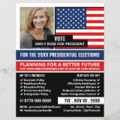 アメリカ国旗、政治運動家広告の チラシ (正面)