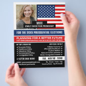 アメリカ国旗、政治運動家広告の チラシ (手)