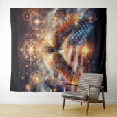 アメリカ国旗 – 星とストライプ – Bald Eagle タペストリー (インサイチュ(横))