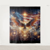 アメリカ国旗 – 星とストライプ – Bald Eagle タペストリー (正面)