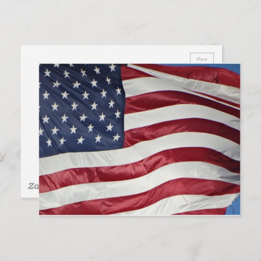 アメリカ国旗、星の旗の旗の赤白青 ポストカード (正面/裏面)